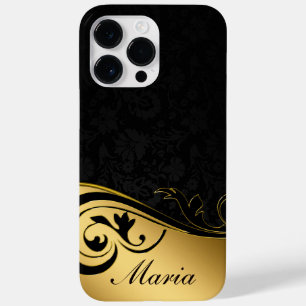 Personalisiertes Schwarz und Gold Case-Mate iPhone 14 Pro Max Hülle