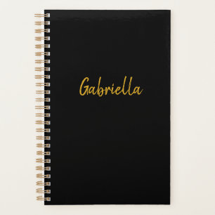 Personalisiertes Schwarz und Gold Planer