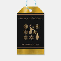 Personalisiertes Schwarz und Gold Weihnachten