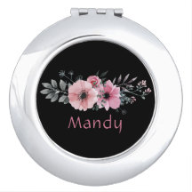 Personalisiertes Schwarz und Rose Rosa Wasserfarbe