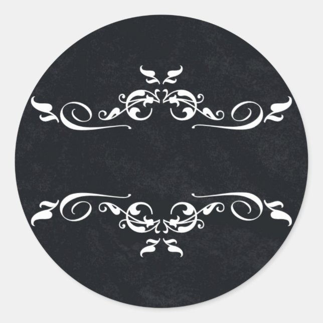 Personalisiertes Schwarz-Weiß-Dankeschön Runder Aufkleber (Vorderseite)