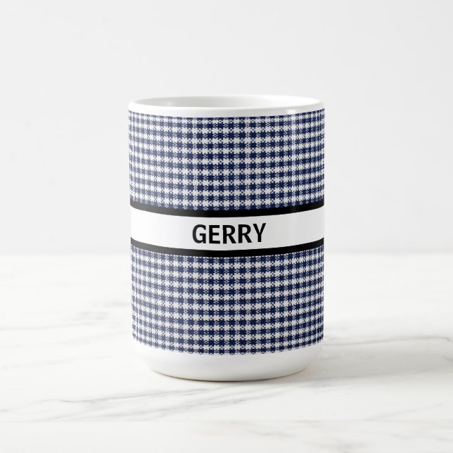 Personalisiertes Schwarz-Weiß-Hahnentrittmuster Kaffeetasse (Mittel)