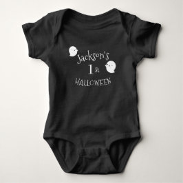 Personalisiertes Schwarz-Weiß-Halloween Baby Strampler