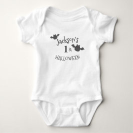 Personalisiertes Schwarz-Weiß-Halloween Baby Strampler