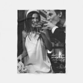 Personalisiertes Schwarz-Weiß-Hochzeitskloster Fot Fleecedecke