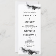 Personalisiertes Schwarz-Weiß-Hochzeitsprogramm