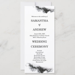 Personalisiertes Schwarz-Weiß-Hochzeitsprogramm