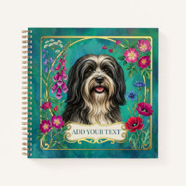 Personalisiertes Schwarz-Weiß-Lhasa-Apso-Notizbuch Notizbuch