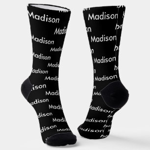 Personalisiertes Schwarz-Weiß-Muster Socken