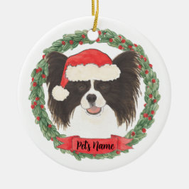 Personalisiertes Schwarz-Weiß-Papillon Keramik Ornament
