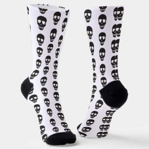Personalisiertes Schwarz-Weiß-Schädelmuster Socken