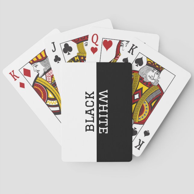 Personalisiertes Schwarz-Weiß-Spiegeltext-Elegant Spielkarten (Rückseite)