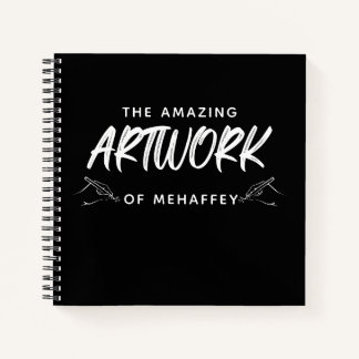 Personalisiertes Schwarz-weißes Kunstbuch Notizbuch