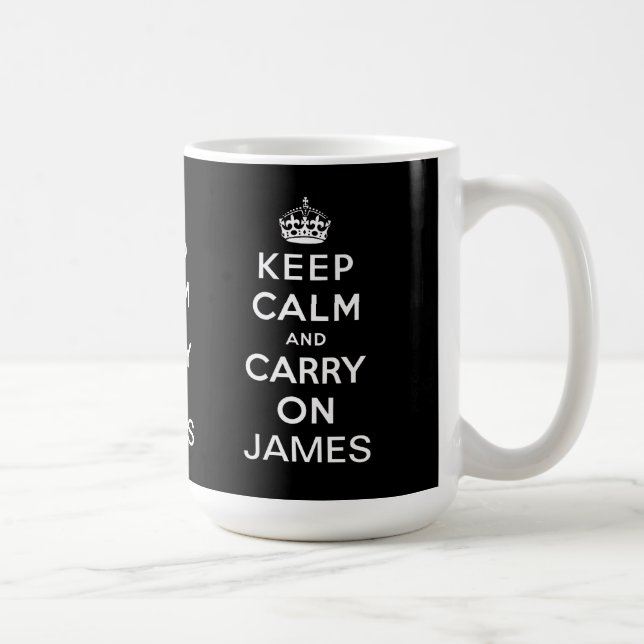 Personalisiertes Schwarzes behalten Ruhe und Kaffeetasse (Rechts)
