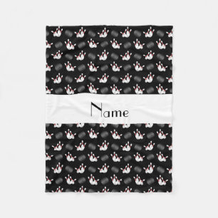 Personalisiertes schwarzes Bowlingsnamensmuster Fleecedecke