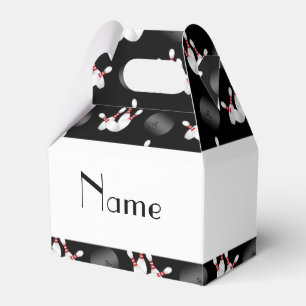Personalisiertes schwarzes Bowlingsnamensmuster Geschenkschachtel