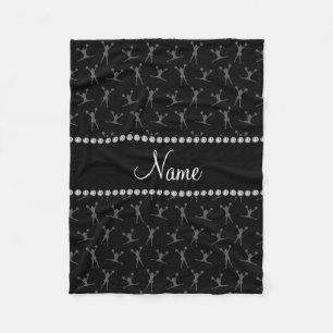 Personalisiertes schwarzes Cheerleadernamensmuster Fleecedecke