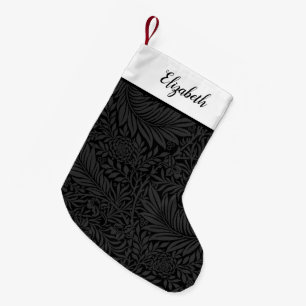Personalisiertes Schwarzes Flurmuster Kleiner Weihnachtsstrumpf