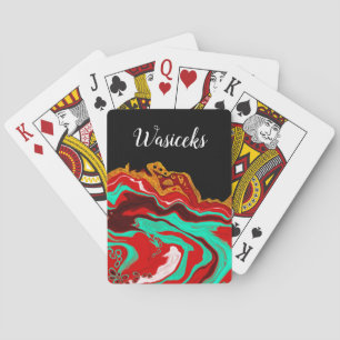 Personalisiertes Schwarzes Gold Burgund Spielkarten