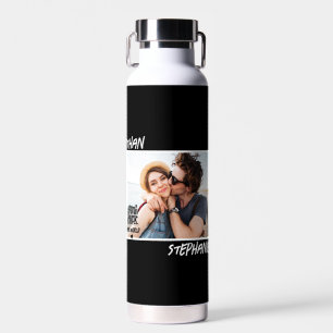 Personalisiertes schwarzes Grunge You Rock My Worl Trinkflasche