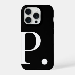Personalisiertes schwarzes Handyhülle mit Anfangsb iPhone 15 Pro Hülle