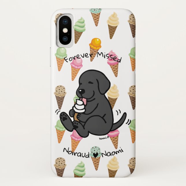 Personalisiertes schwarzes Labor Eiscreme-Cartoon  Case-Mate iPhone Hülle (Rückseite)