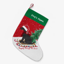 Personalisiertes schwarzes Labor Xmas Rot