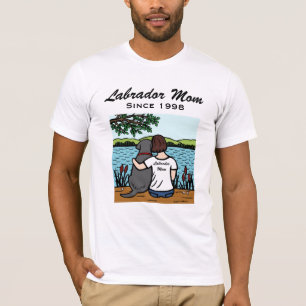 Personalisiertes schwarzes Labrador und Mama 2 T-Shirt