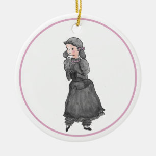 Personalisiertes Schwarzes Lamm Nutcracker Ballet  Keramik Ornament