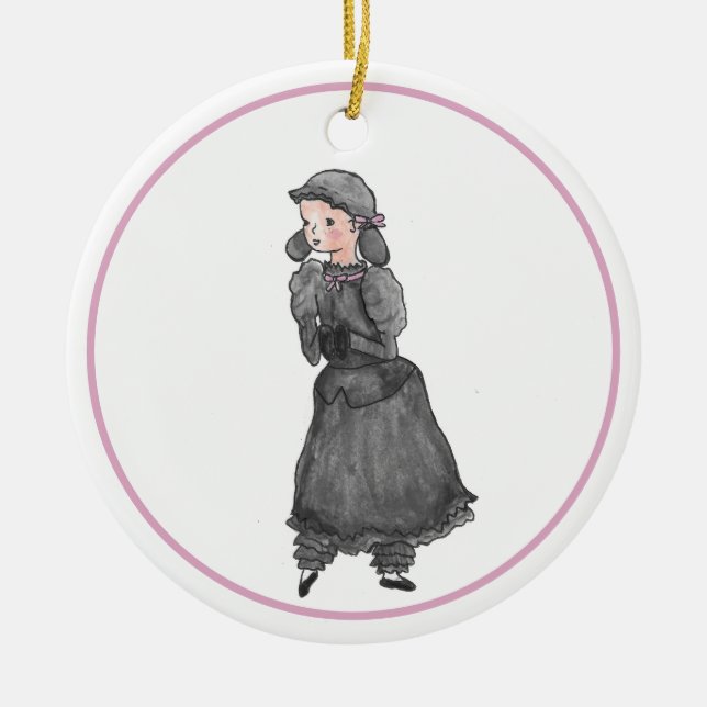 Personalisiertes Schwarzes Lamm Nutcracker Ballet  Keramik Ornament (Vorne)