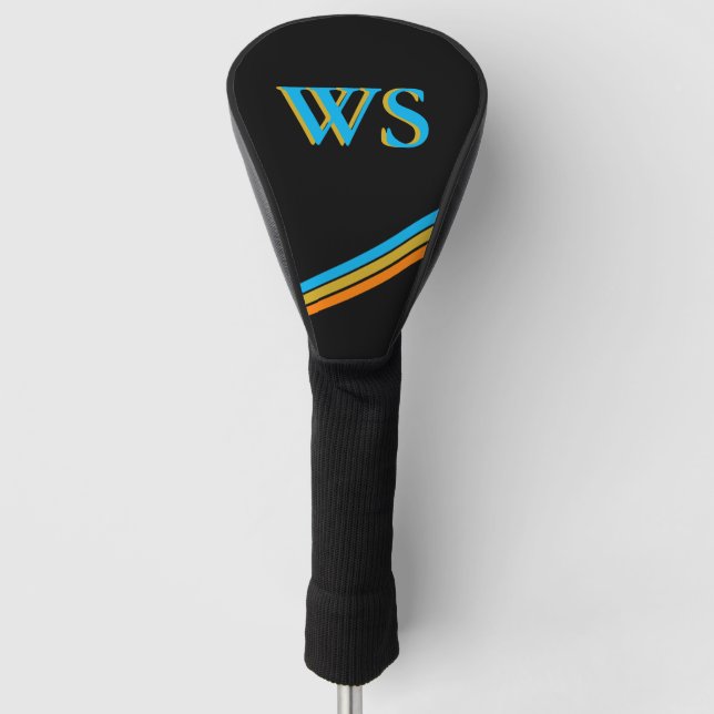 Personalisiertes schwarzes Leder Golf Headcover (Vorderseite)