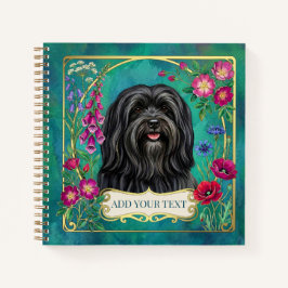 Personalisiertes schwarzes Lhasa Apso-Notizbuch Notizbuch