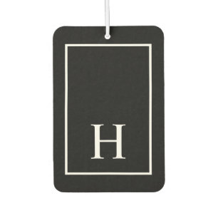 Personalisiertes schwarzes Monogramm Autolufterfrischer
