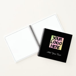 Personalisiertes Schwarzes Notebook mit Text und L Notizbuch
