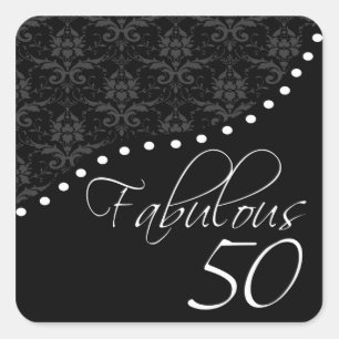 Personalisiertes schwarzes Party des Quadratischer Aufkleber