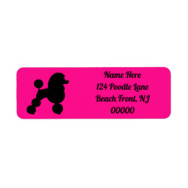 Personalisiertes schwarzes Poodle auf rosa Adresse