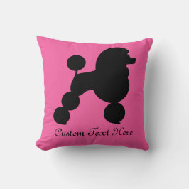 Personalisiertes schwarzes Poodle auf Rosa Kissen