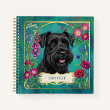 Personalisiertes schwarzes Schnauzer-Notizbuch