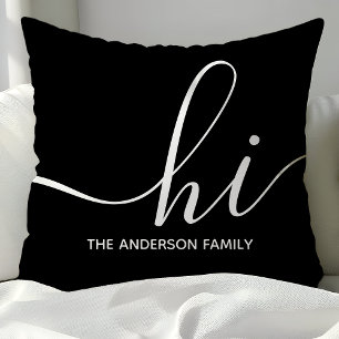 Personalisiertes schwarzes Schriftzug-Hi-Kissen Kissen