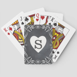 Personalisiertes schwarzes Tafel-Swirbelmuster-Her Spielkarten