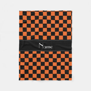 Personalisiertes schwarzes und orange fleecedecke