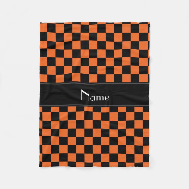 Personalisiertes schwarzes und orange fleecedecke (Vorderseite)
