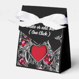 Personalisiertes Schwarzes und Rotes Herz - Gefäll Geschenkschachtel