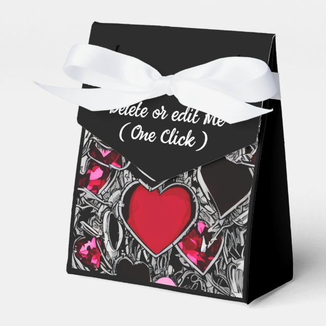 Personalisiertes Schwarzes und Rotes Herz - Gefäll Geschenkschachtel (Vorderseite)
