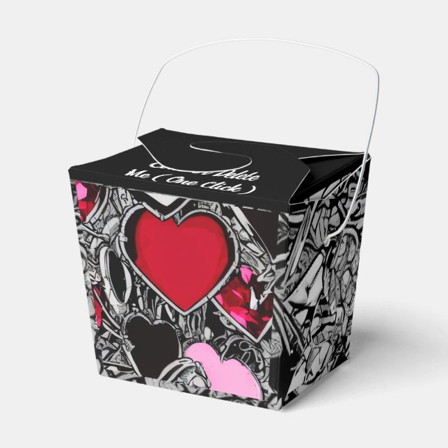 Personalisiertes Schwarzes und Rotes Herz Illus Ge Geschenkschachtel (Vorderseite)