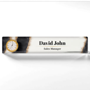 Personalisiertes Schwarzmeer-Gold Namensplakette