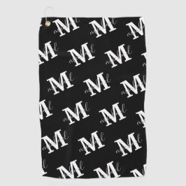 personalisiertes Schwarzweißmuster Golfhandtuch