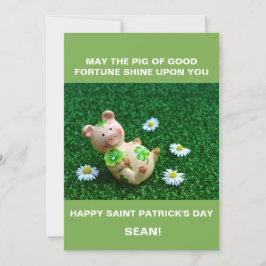 PERSONALISIERTES SCHWEIN VON VERMÖGENS-ST PATRICK FEIERTAGSKARTE