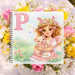 Personalisiertes Schweine-Geschenk für Mädchen Notizbuch