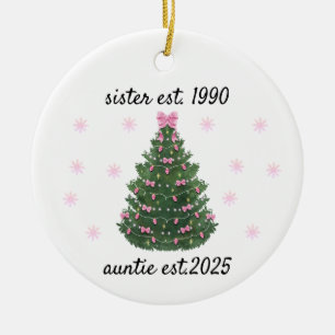 Personalisiertes Schwester zu Tante Ornament, Befö Keramik Ornament